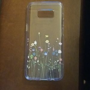 Samsung Galaxy S8 clear case with flowers
